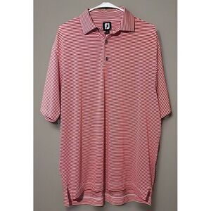Men's Footjoy Golf Polo Size‎ Large Great Design And Color Red & White